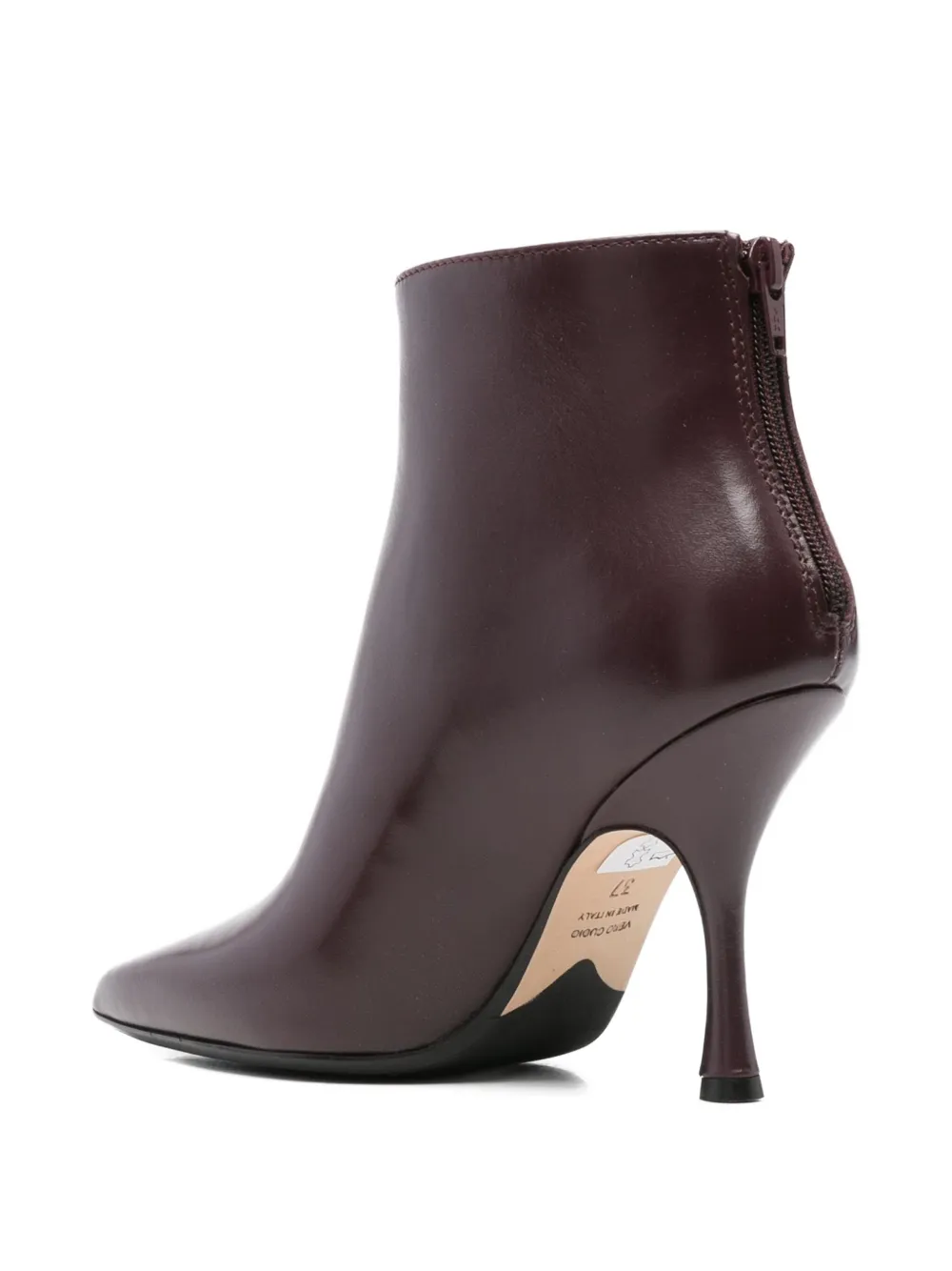 Anna F. 80mm pointed leather boots Rood