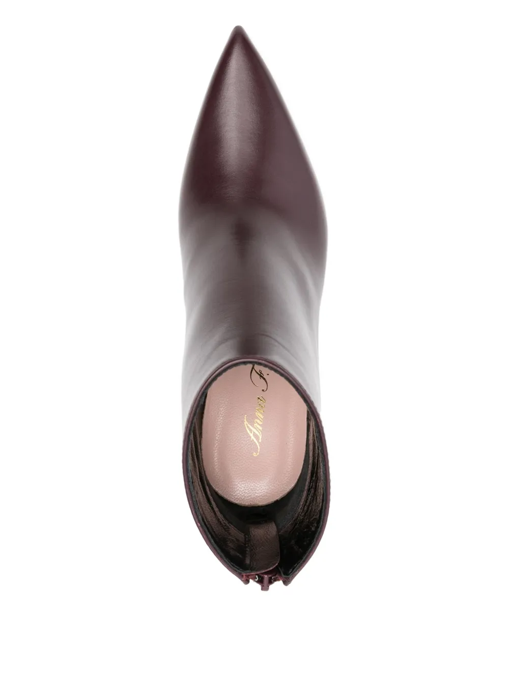Anna F. 80mm pointed leather boots Rood