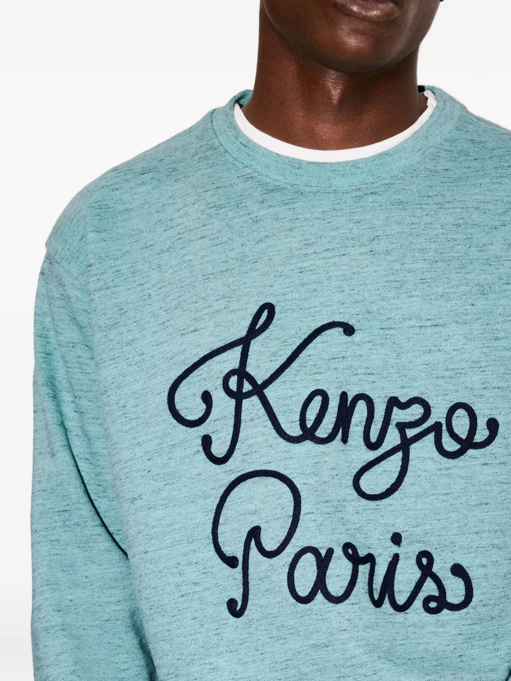 Kenzo Paris sweater met geborduurd logo en stiksel Blauw
