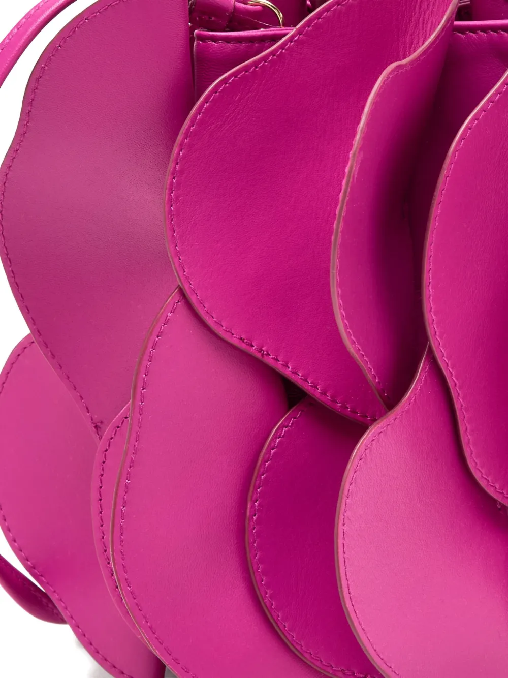 Farm Rio Fuchsia Leather Flower Bag In Pink