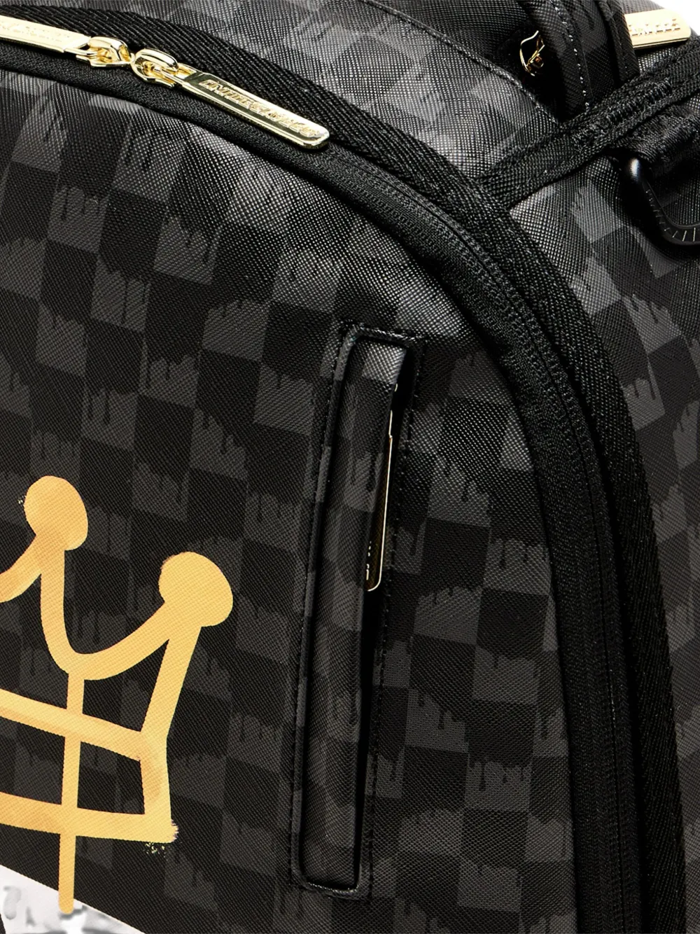Sprayground X Ka1 Crown Drip Check Backpack In Black