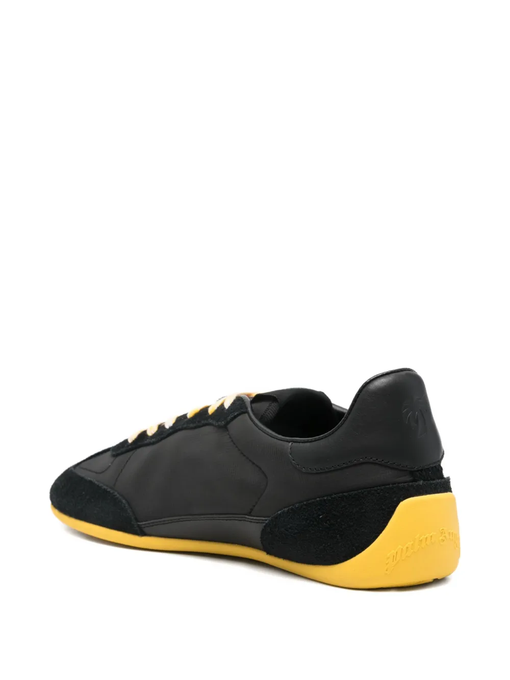 Palm Angels Pa 5 Palm-tree Suede Sneakers In Black
