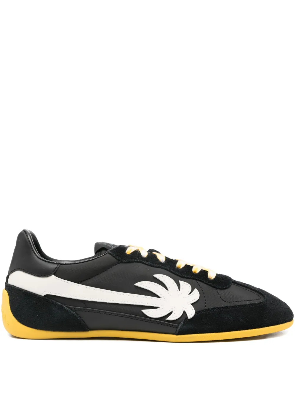 Palm Angels Pa 5 palm-tree leather sneakers Zwart