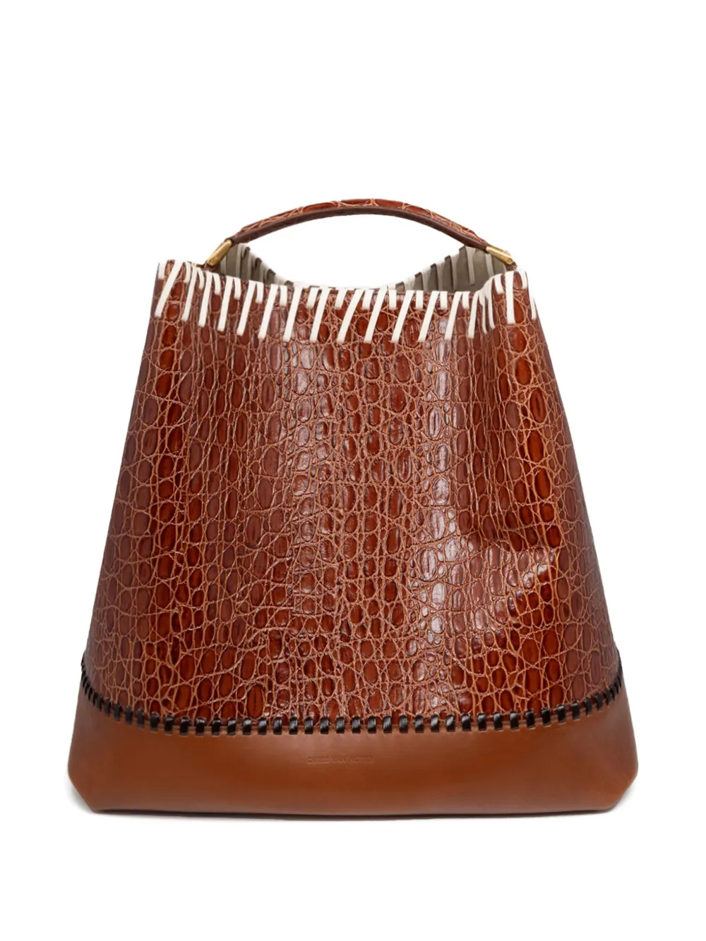 Dries Van Noten Leather Bucket Bag In Brown