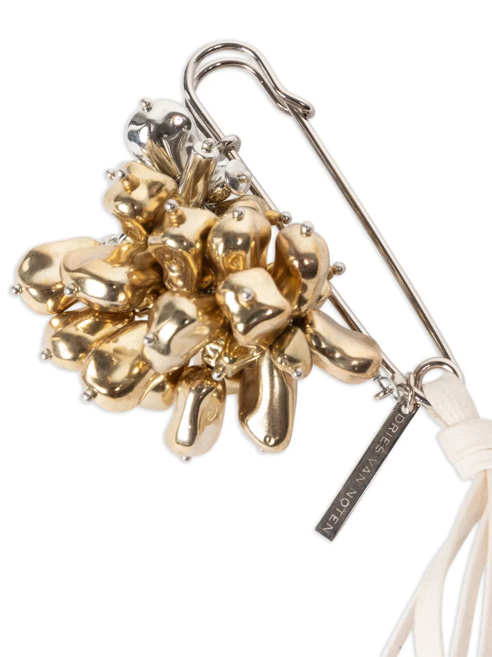 Dries Van Noten Embellished Pin Brooch In Gold