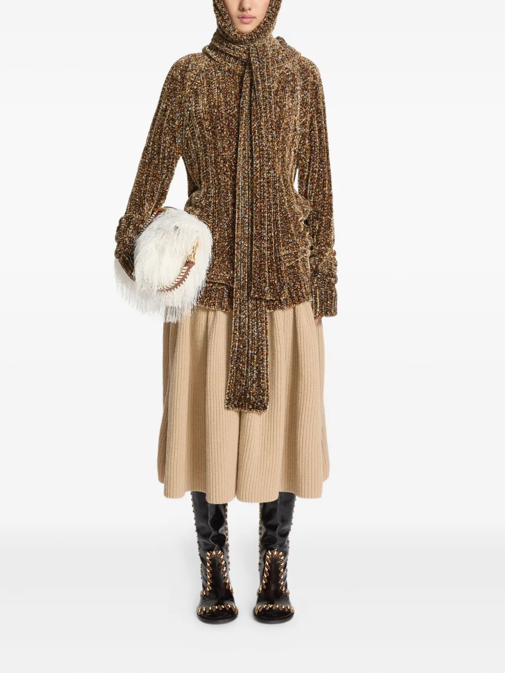 DRIES VAN NOTEN Leren schoudertas - Wit