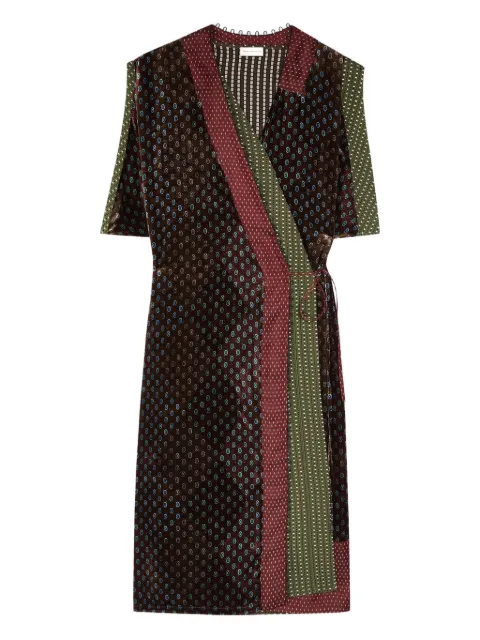 DRIES VAN NOTEN vestido cruzado de terciopelo