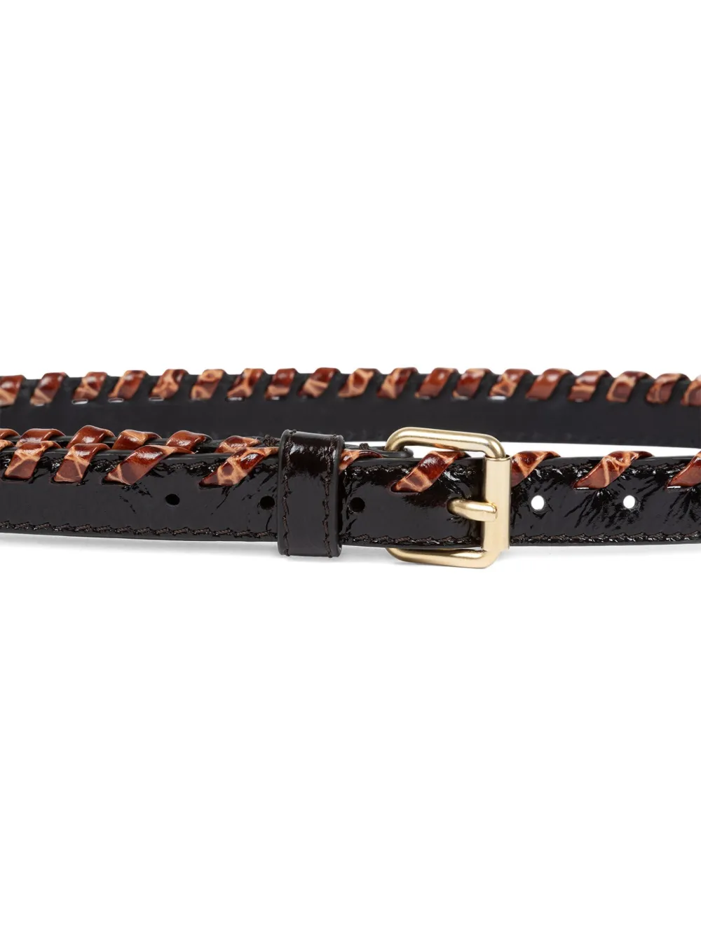 DRIES VAN NOTEN Leren riem verfraaid met kralen - Zwart