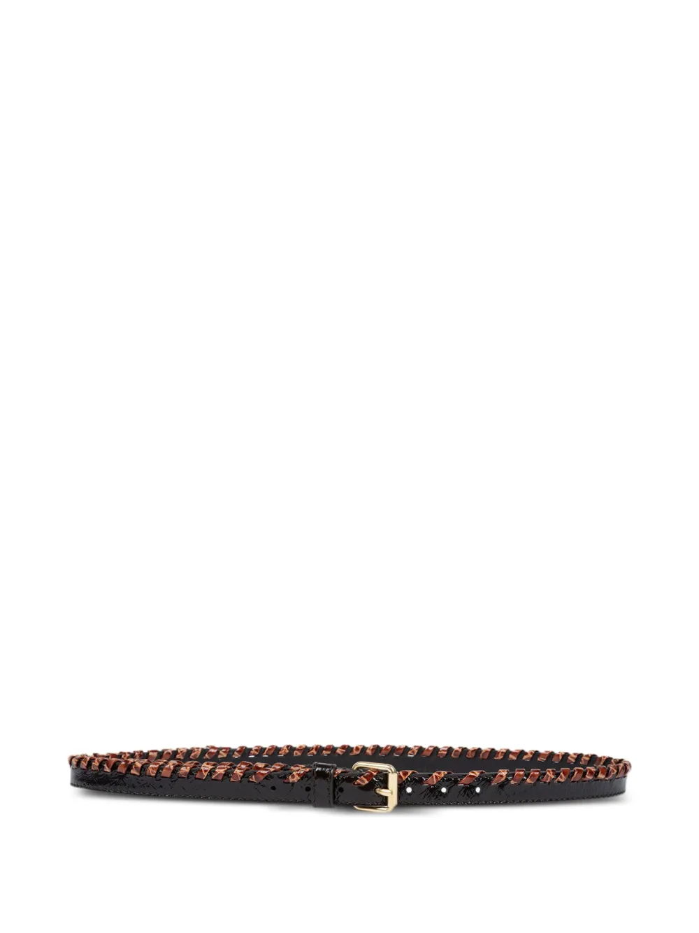 Dries Van Noten Braided-embellishment Leather Belt In Brown