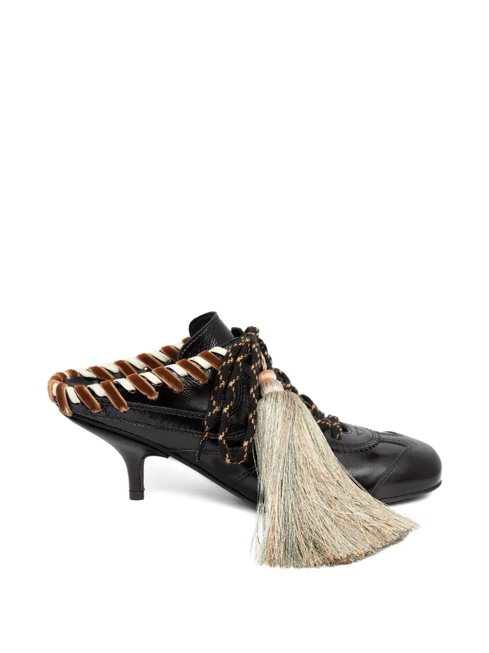 Dries Van Noten 60mm Tassel-embellished Mules In Black