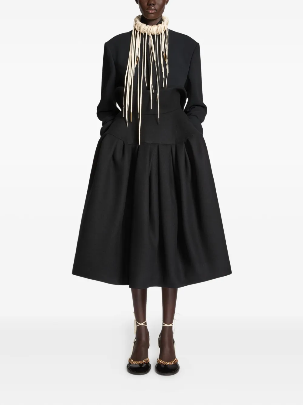 DRIES VAN NOTEN Halsketting met franje van kant - Beige