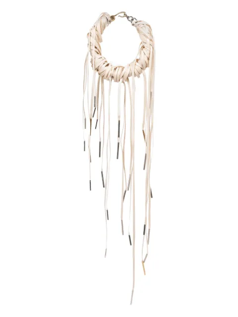 DRIES VAN NOTEN lace-fringe necklace