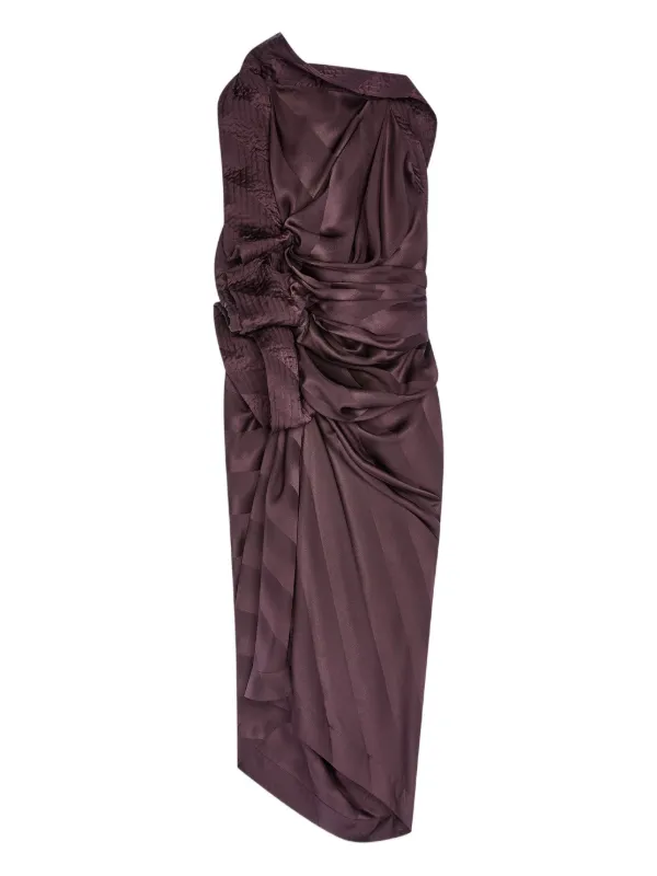 strapless open back dress Azure One-Shoulder Gown
