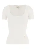 Chloé scoop-neck lace-trimmed T-shirt - White