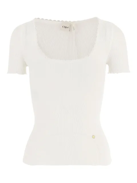 Chloé playera con ribete de encaje