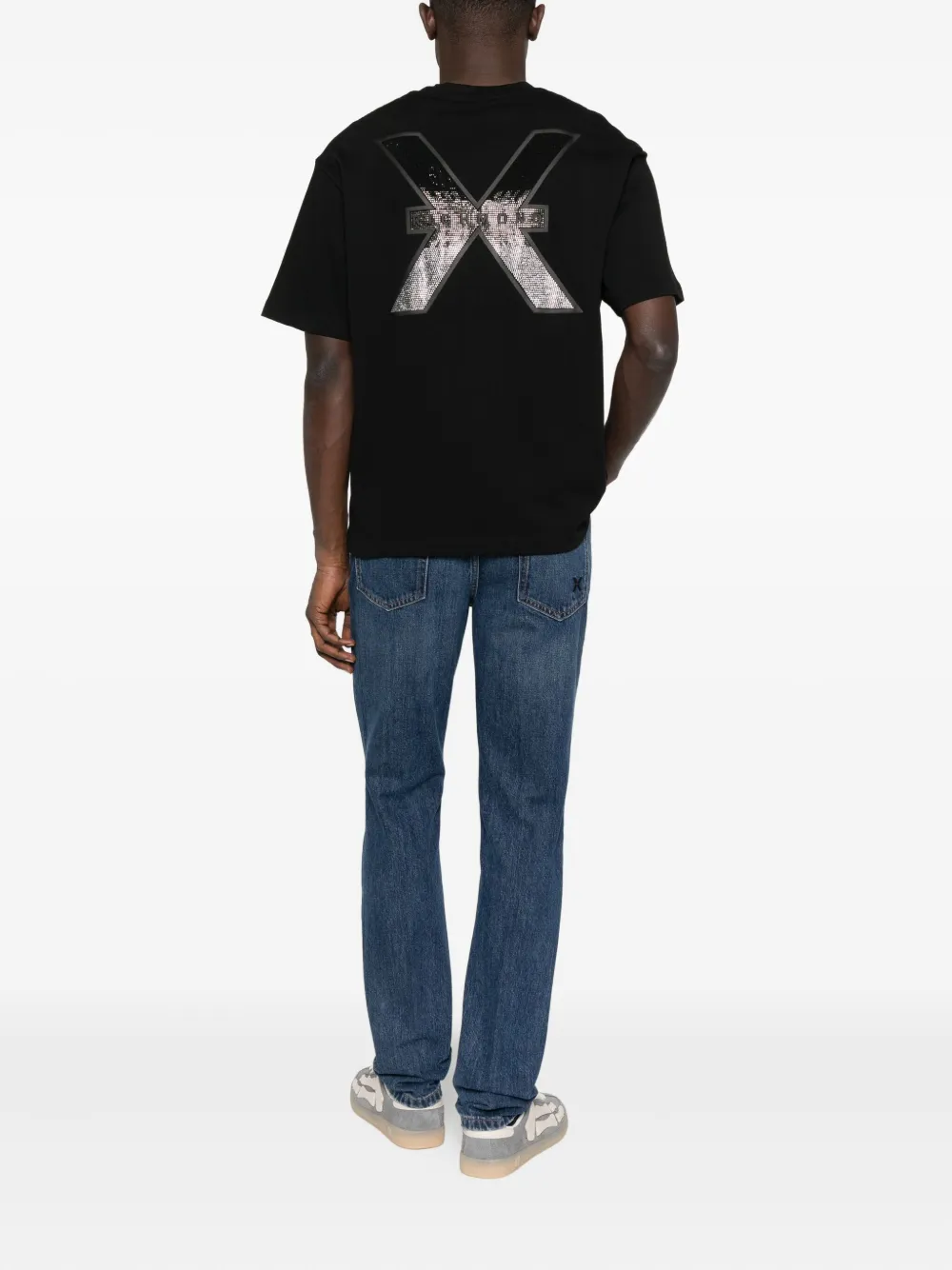 John Richmond T-shirt met grafische print - Zwart