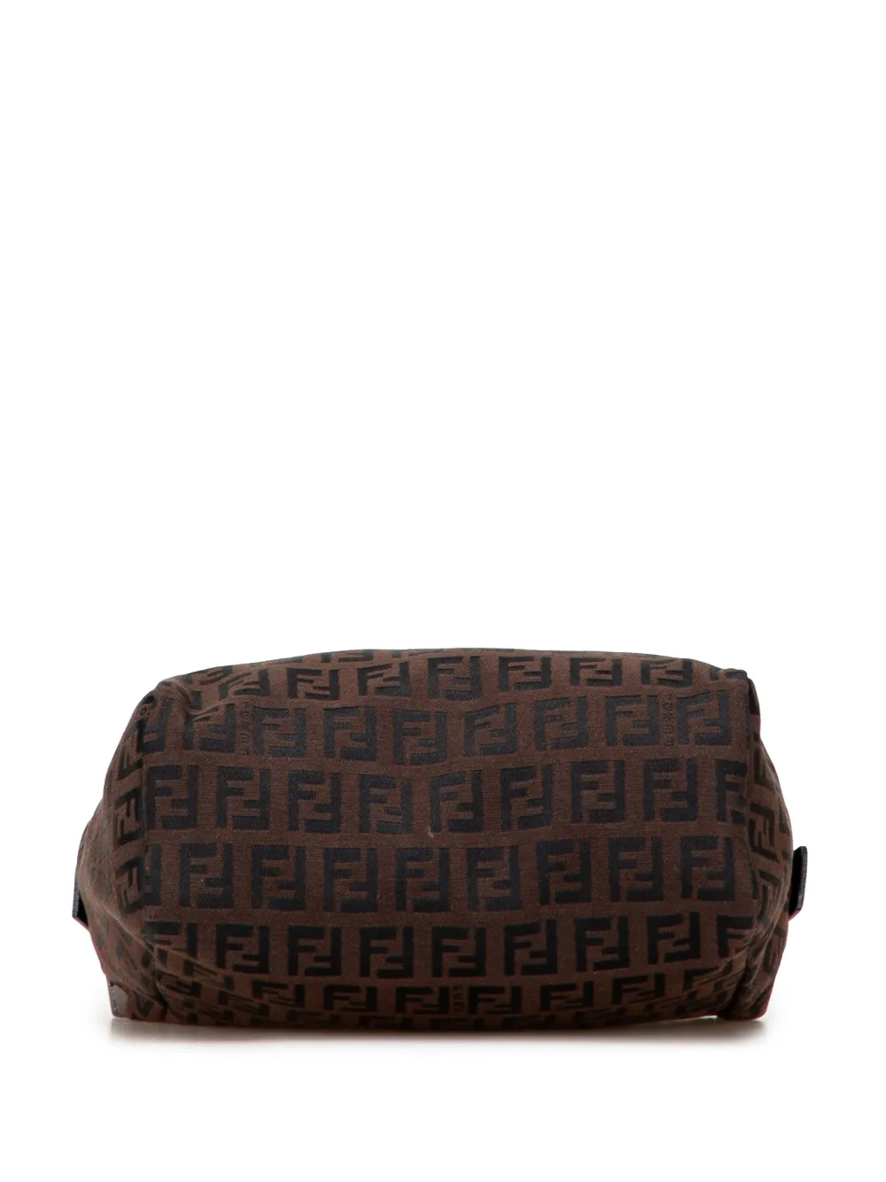 Pre-owned Fendi 2000-2010 Mini Zucchino Canvas Handbag In Brown