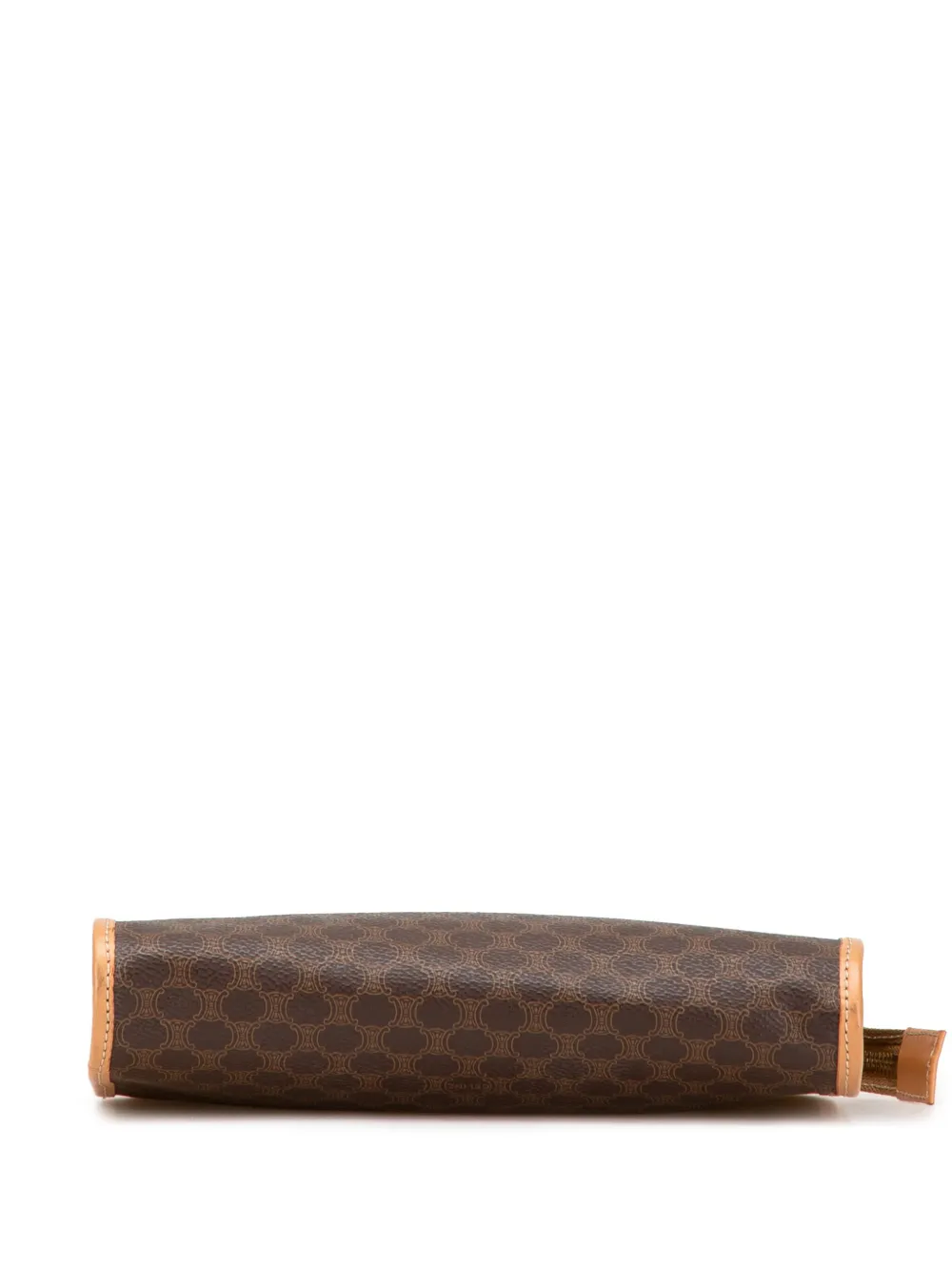 Pre-owned Celine 2015 Macadam Coated Canvas Clutch Bag In Brown
