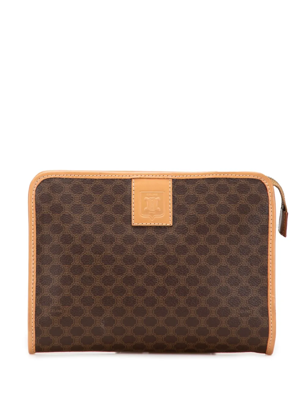Celine Pre-Owned 2015 Macadam Coated Canvas clutch bag | Brown | Image 1