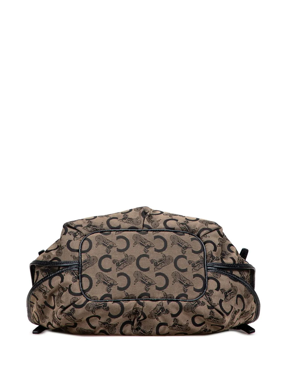 Pre-owned Celine 2007 C Carriage Canvas Bittersweet Hobo Bag In Brown