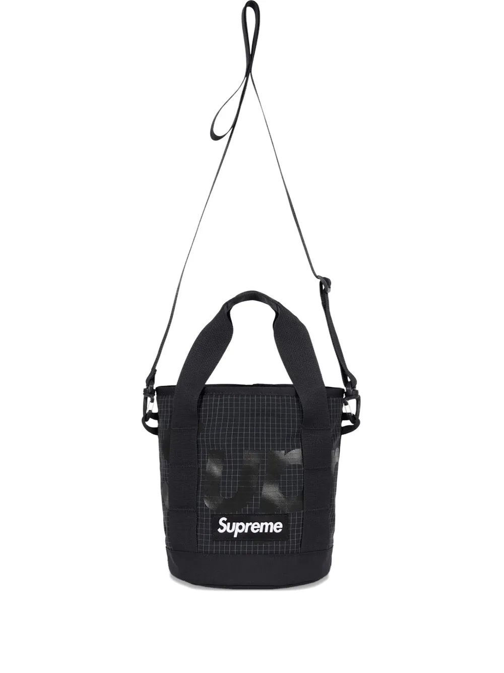 Supreme Cinch Grid-pattern Tote Bag (5l) In Black