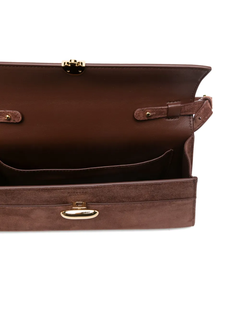 Suede Clasp Shoulder Bag