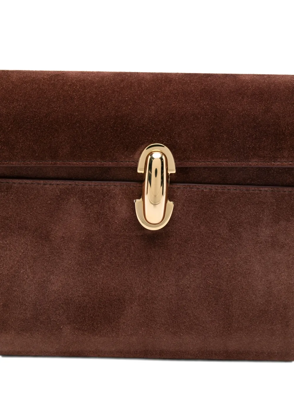Suede Clasp Shoulder Bag