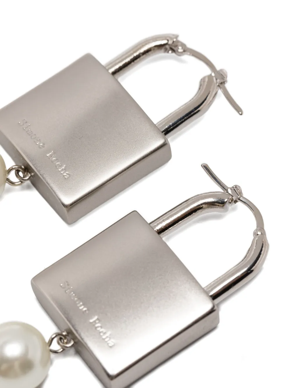 Simone Rocha padlock pearl-embellished earrings - Zilver