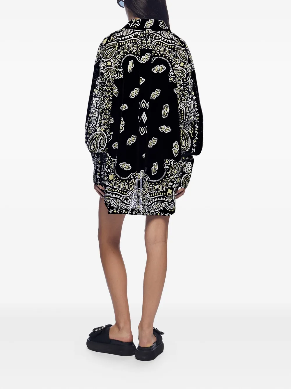The Attico Blouse met paisley-print Zwart