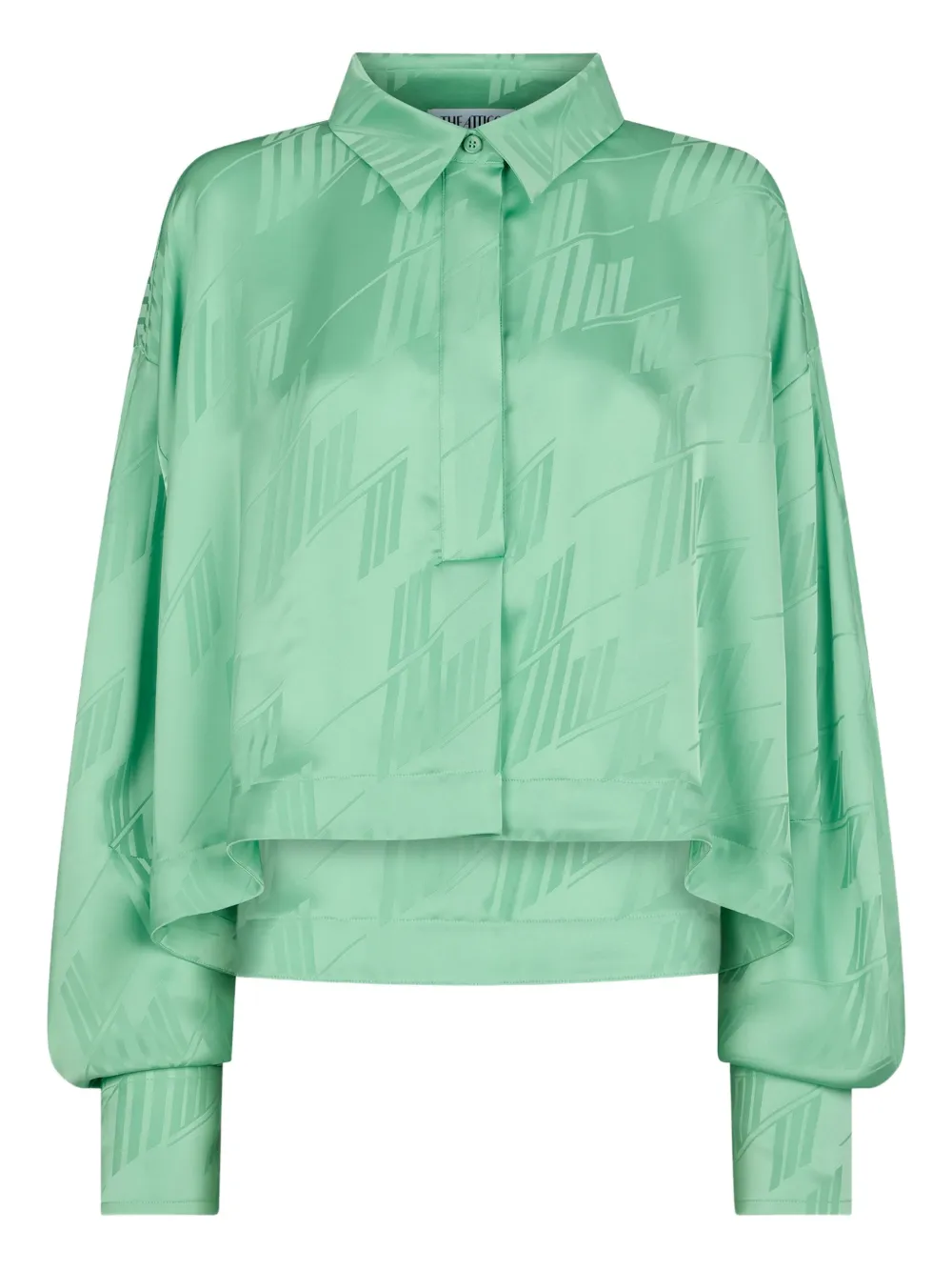 Attico Embossed-pattern Blouse In Green