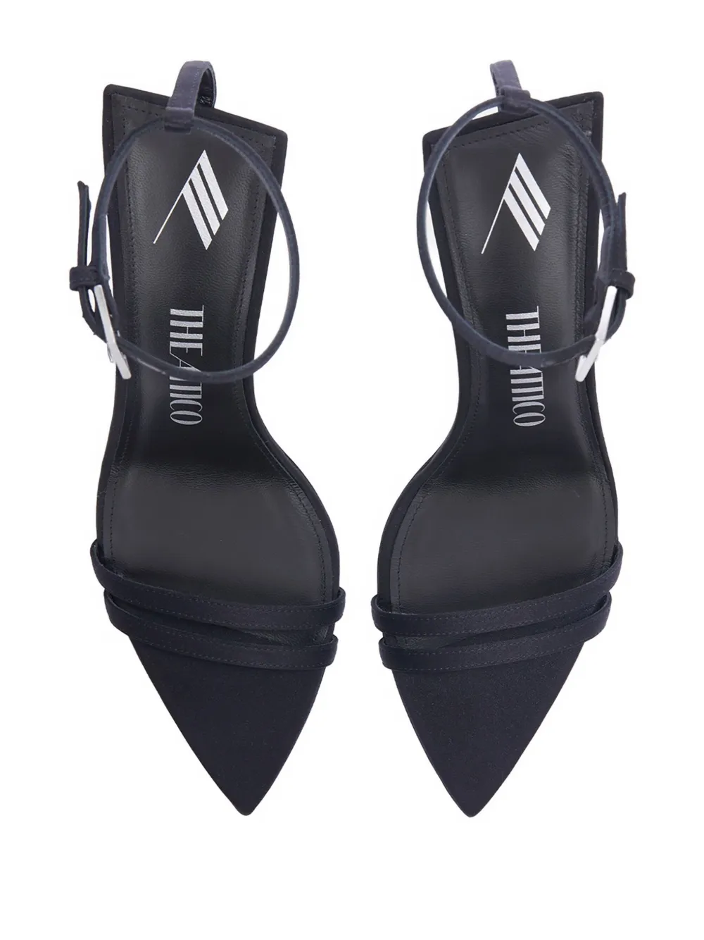 The Attico 95mm ankle-strap pointed-toe sandals Black