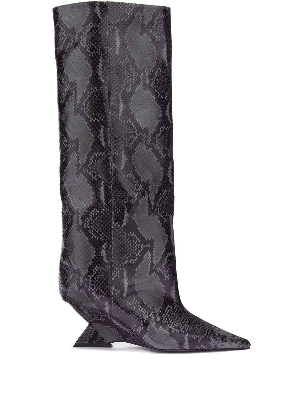 The Attico 65mm snakeskin-print boots Black