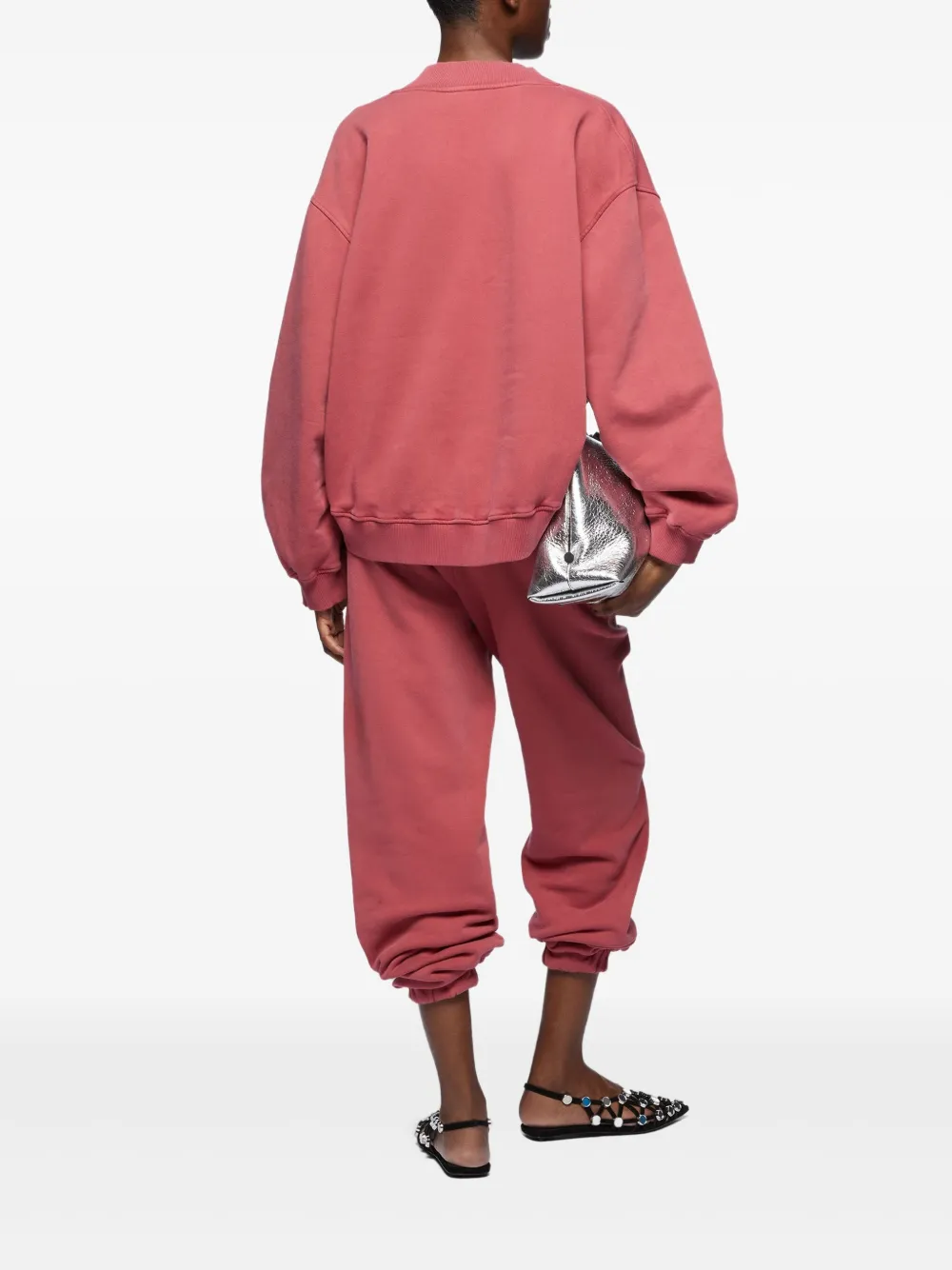 The Attico Sweater met borduurwerk en V-hals Roze