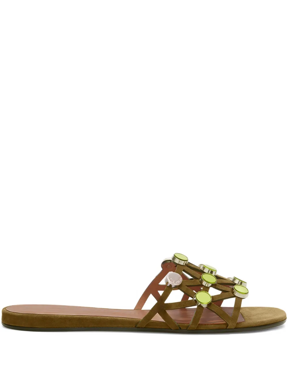 The Attico Grid embellished sandals Green