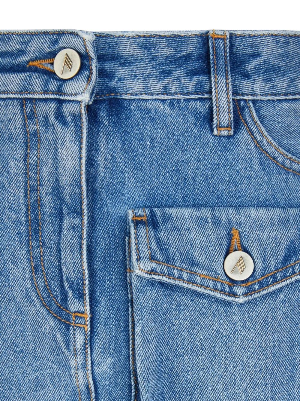 Attico ''fay'' Washed Blue Mini Skirt In Blue