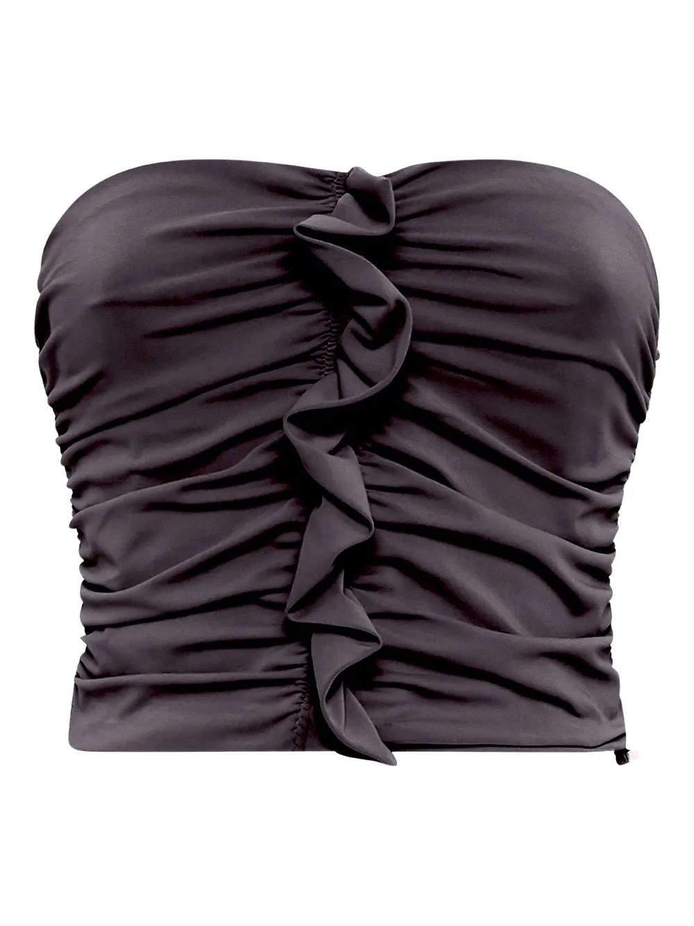 The Attico ruffled strapless top | Black | Image 1