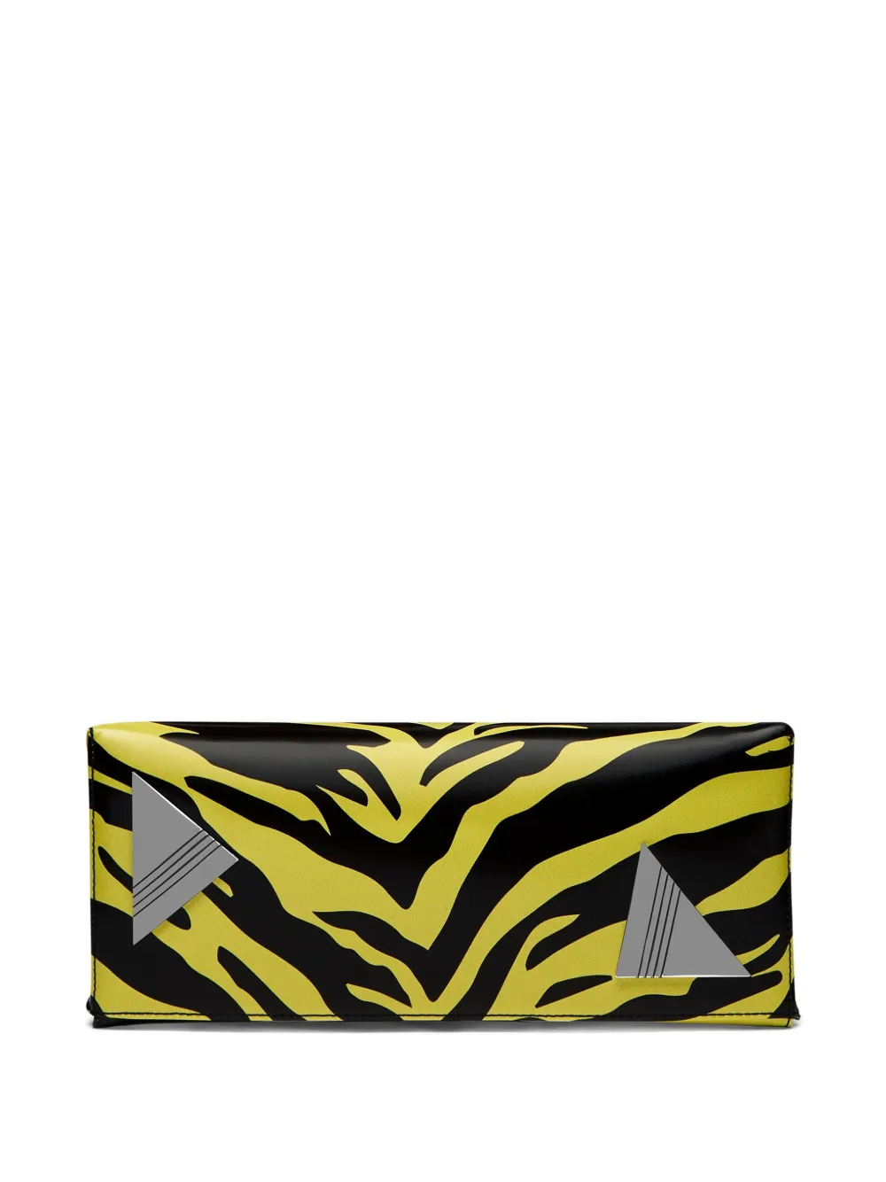 Attico Zebra-print Clasp Clutch In White