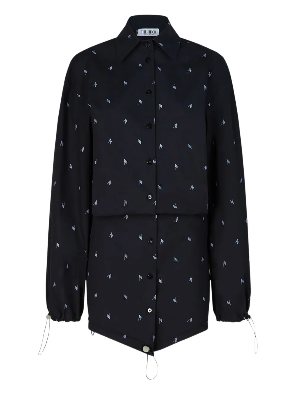 The Attico drawstring shirt mini dress | Blue | Image 1