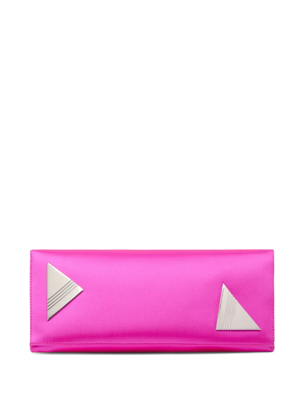 Attico Medium 8.30 Pm Satin & Leather Clutch In Pink