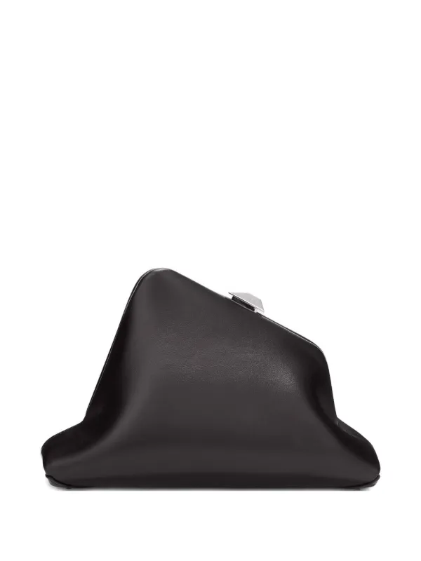The Attico Small Day Off Leather Clutch Bag in Black