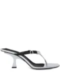 The Attico 65mm metallic-leather buckled sandals - Silver