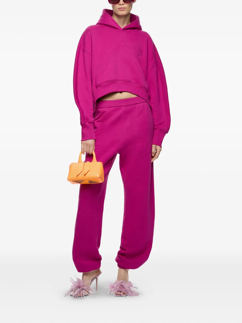 The Attico geometric-yoke hoodie - Paars