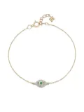 Mateo 14K gold diamond and emerald bracelet