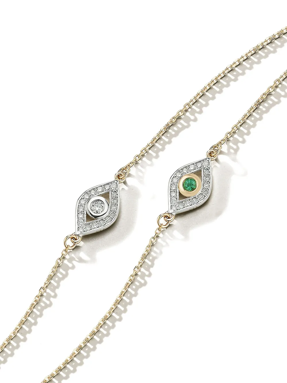 Mateo 14kt gouden armband met diamant en smaragd