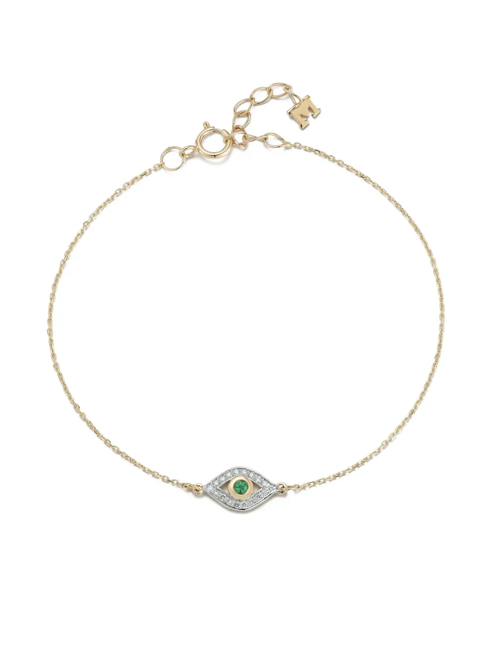 Mateo 14K gold diamond and emerald bracelet - Oro