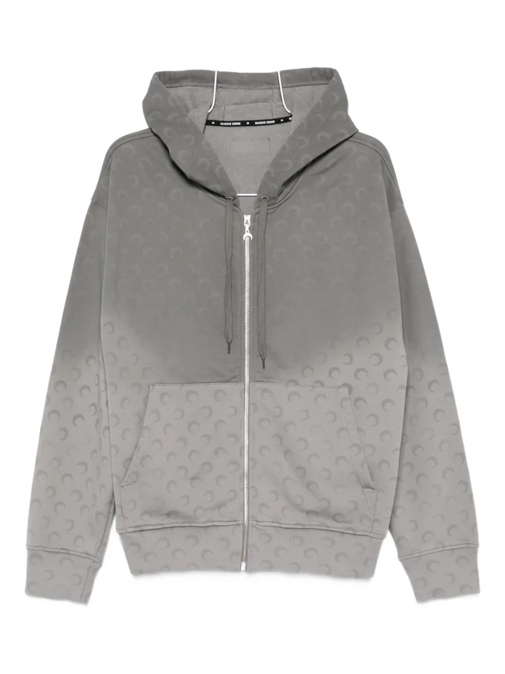 Marine Serre Gray Faded Moon Sleeve Hoodie In Gray