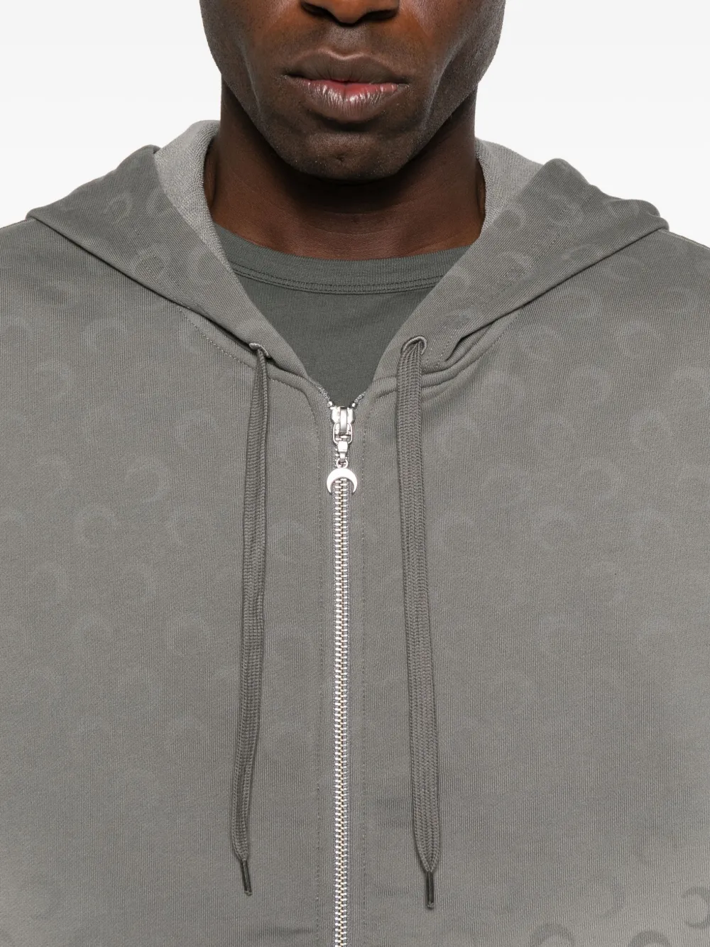 Marine Serre Gray Faded Moon Sleeve Hoodie In Gray