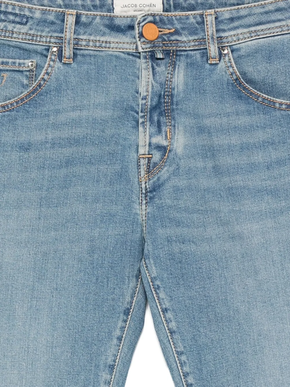 Jacob Cohen Embroidered-pocket Jeans In Blue