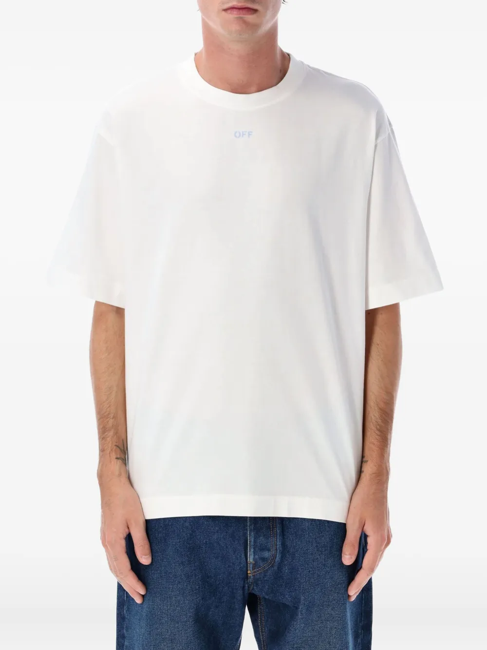 Off-White アローステンシルプリント Tシャツ - ホワイト Off-White アローステンシルプリント Tシャツ - ホワイト