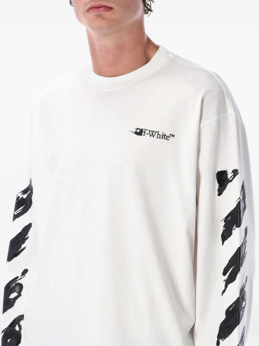 Off-white Arrow-print Long-sleeve T-shirt In White